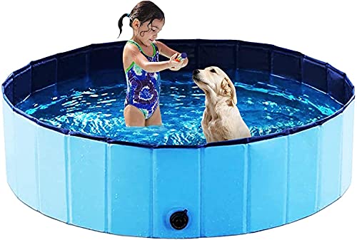 Founten Piscina para Perros - 120 x 30 cm Piscina para Perros Plegable Piscina Antideslizante para Perros y Gatos, Piscina para Perros Adecuada para Interiores y Exteriores