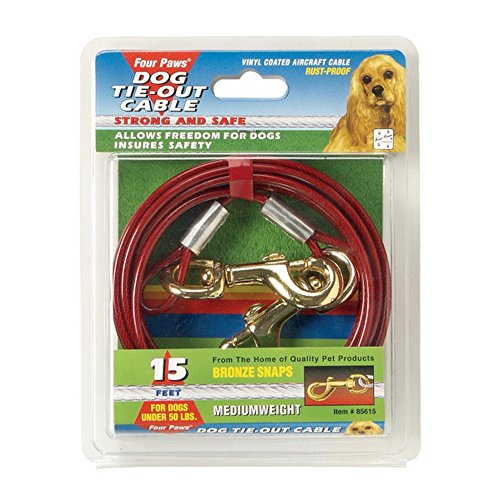 Four Paws - Cuerda de atado de exterior para perro (6M) (Rojo)