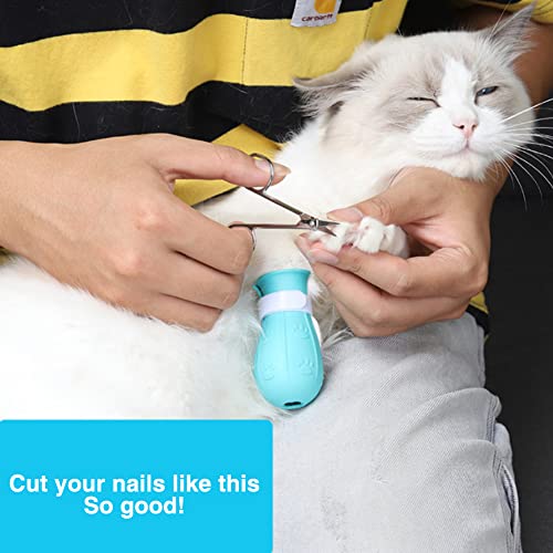 FOUTP Zapatos para Gatos,4 Piezas Zapatos de Silicona para Gatos Resistentes a los arañazos, Guantes Gato para bañarse y arreglarse, Recortar y amamantar, Fundas para Garras de Gato