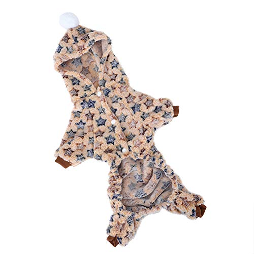 Franela Sandy Beige Maste De Mascota Ropa De Invierno Cálido Pijamas Star Disfraz For Cats Dogs XXL