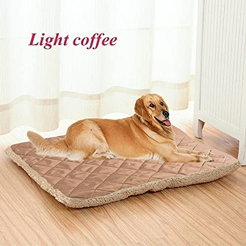 Freenfitmall Cama para perro, gato y mascota almohada polar para perros grandes, uso de terciopelo de piel, desmontable y lavable (XXXL, café ligero)