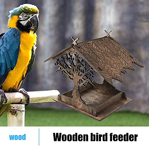 Frofine Comedero para Pájaros Comedero para Aves Pajareras Exterior en Jardin Alimentador Aves Silvestres Alimentador pájaros Pájaros de Madera Pajarera Colgante Exterior Casita Pajaros Exterior