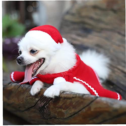Froiny 1 Set Los Disfraces Navidad Set Set Pet Cloak Santa Sombreros Ropa para Perros Pequeños Y Gatos