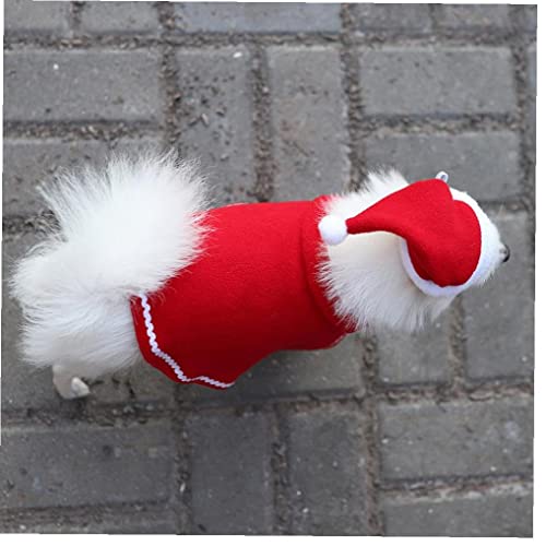 Froiny 1 Set Los Disfraces Navidad Set Set Pet Cloak Santa Sombreros Ropa para Perros Pequeños Y Gatos