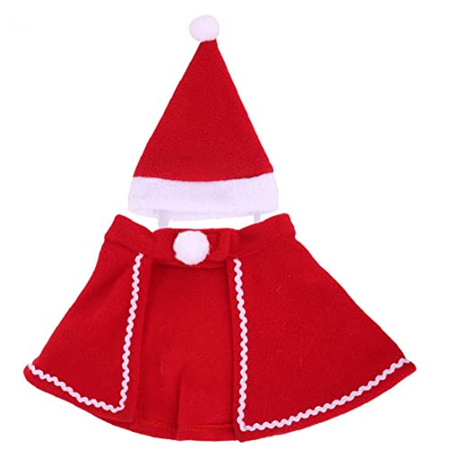 Froiny 1 Set Los Disfraces Navidad Set Set Pet Cloak Santa Sombreros Ropa para Perros Pequeños Y Gatos