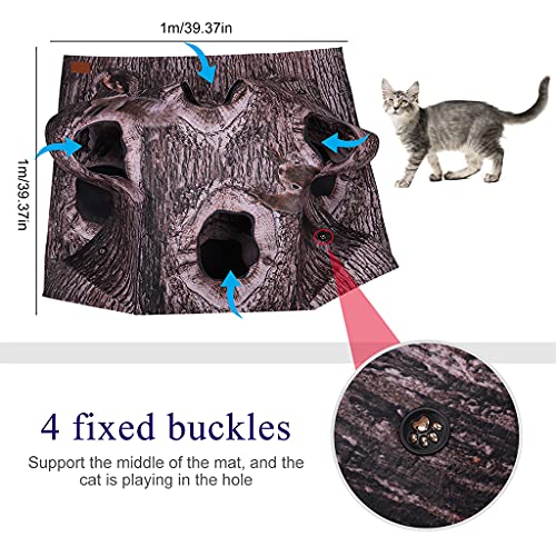 Frotox Estera del inhalador de la Actividad del Gato con Agujeros interactivos Estera Resistente del Juego del Gato del Juguete de la Cama de rasguños