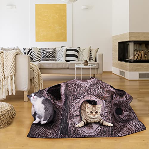 Frotox Estera del inhalador de la Actividad del Gato con Agujeros interactivos Estera Resistente del Juego del Gato del Juguete de la Cama de rasguños