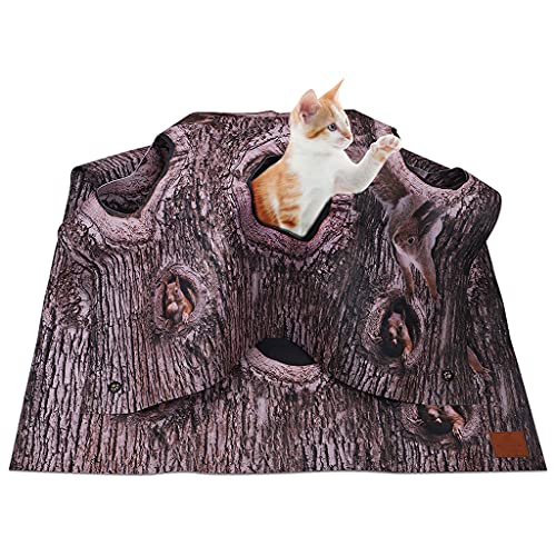 Frotox Estera del inhalador de la Actividad del Gato con Agujeros interactivos Estera Resistente del Juego del Gato del Juguete de la Cama de rasguños