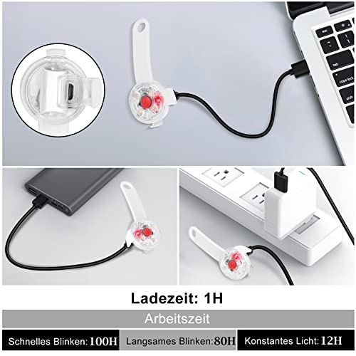 Fttouuy Luz intermitente LED de seguridad para perros y gatos, LED colgante USB recargable para perro, 3 modos intermitentes, luces de seguridad impermeables para mascotas