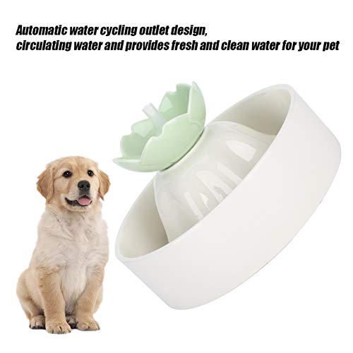 Fuente de Agua para Mascotas, Fuente de Agua para Gatos de Porcelana, Fuente de cerámica para Mascotas Mascotas ecológicas Animales pequeños para Perros para Gatos(Apple Green)