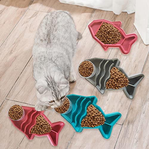 FUFRE Cuenco de comida lenta para peces, antideslizante, para comida lenta, aperitivos para gatos, yogur o mantequilla de cacahuete.
