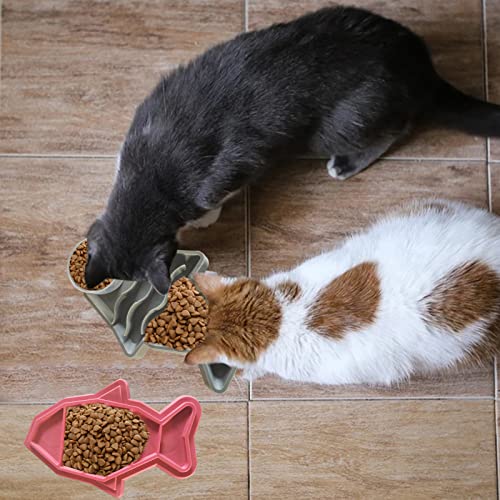 FUFRE Cuenco de comida lenta para peces, antideslizante, para comida lenta, aperitivos para gatos, yogur o mantequilla de cacahuete.