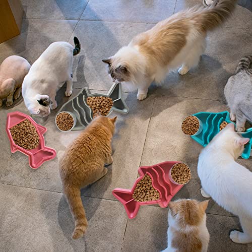 FUFRE Cuenco de comida lenta para peces, antideslizante, para comida lenta, aperitivos para gatos, yogur o mantequilla de cacahuete.