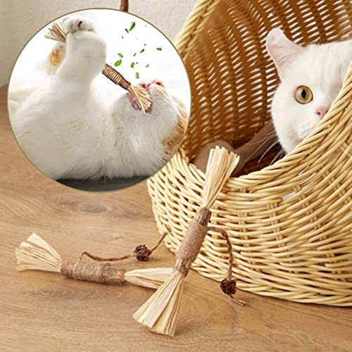 FUFRE Palitos de menta para gatos, juguete para gatos, 14 cm, para el cuidado dental y contra el mal aliento