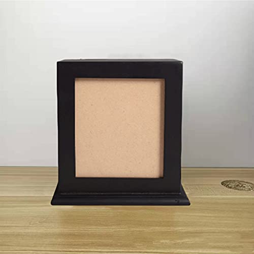 FUFRE Urna de madera para mascotas, urna de madera con marco de fotos, caja de cremación, para perros y gatos, cenizas (negro)