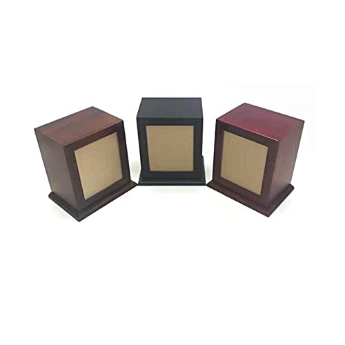 FUFRE Urna de madera para mascotas, urna de madera con marco de fotos, caja de cremación, para perros y gatos, cenizas (negro)