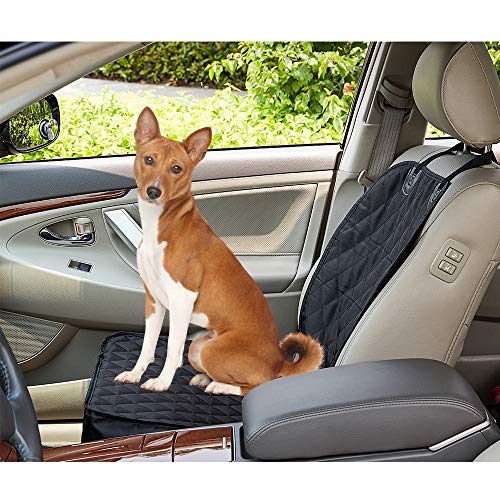 Funda Asiento Coche Perro. Protector Asiento Coche Perro. Resistente al Agua a Prueba de arañazos para Perros y para la mayoría de Camiones, Furgonetas y SUV (Negro)