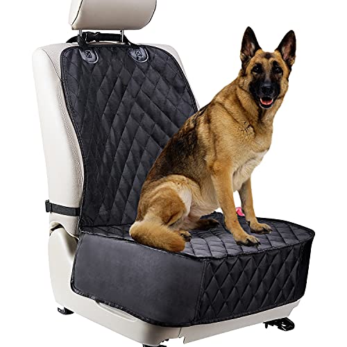 Funda Asiento Coche Perro. Protector Asiento Coche Perro. Resistente al Agua a Prueba de arañazos para Perros y para la mayoría de Camiones, Furgonetas y SUV (Negro)
