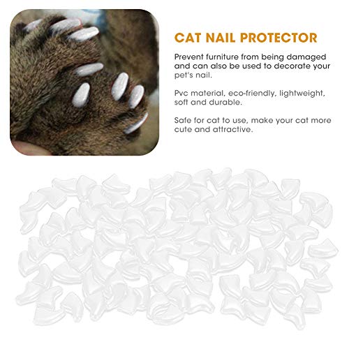 Fundas Protectoras Para Garras De Perro, Fundas Suaves Para Garras Patas De Control Tapas Para Uñas De Gato Para Mascotas Funda De Aseo Para Patas De Gato Antiarañazos Para Gato(Hielo a blanco, S)