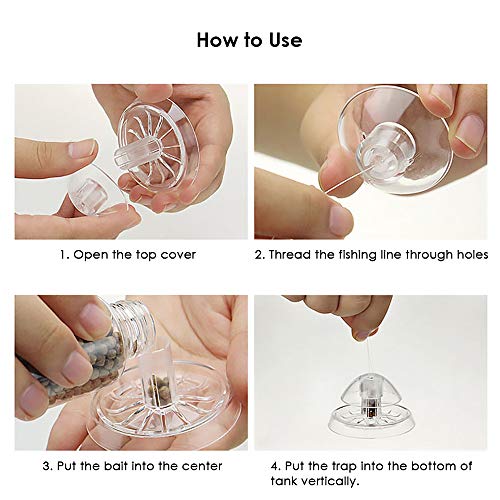 Funien Trampa de Caracol,Trampa de Caracol Transparente de plástico, Cebo Gratuito para Plantas de Acuario,Tanque de Peces,Ambiente de Captura de sanguijuelas planarias