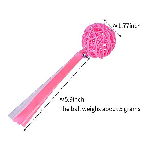 FuninCrea Pelota para Gatos de 5 Piezas,Pelota de Juguete para Gatos con Serpentinas y Campanas, Persecución Interactiva de Gatos y Entretenimiento Personal para Mantenerse Saludable