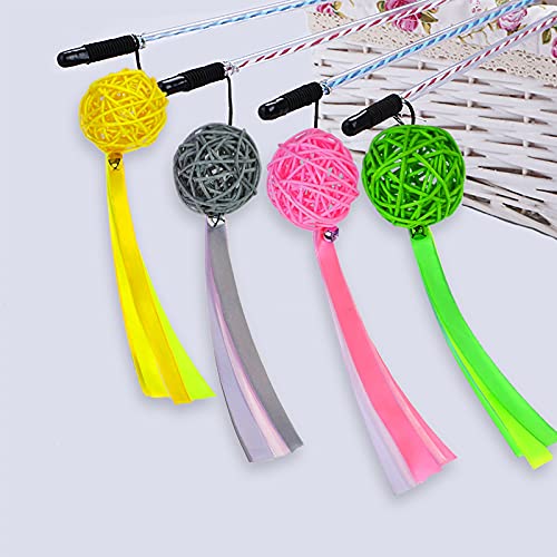 FuninCrea Pelota para Gatos de 5 Piezas,Pelota de Juguete para Gatos con Serpentinas y Campanas, Persecución Interactiva de Gatos y Entretenimiento Personal para Mantenerse Saludable