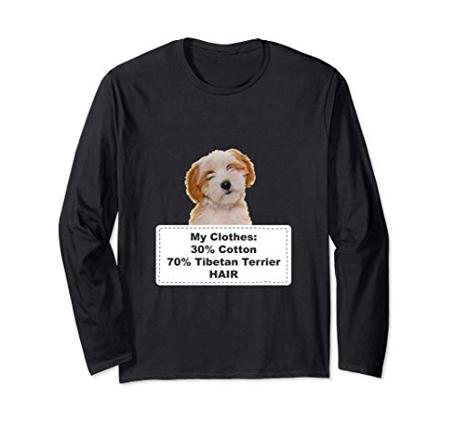 Funny Shedding Dog Tibetan terrier Manga Larga