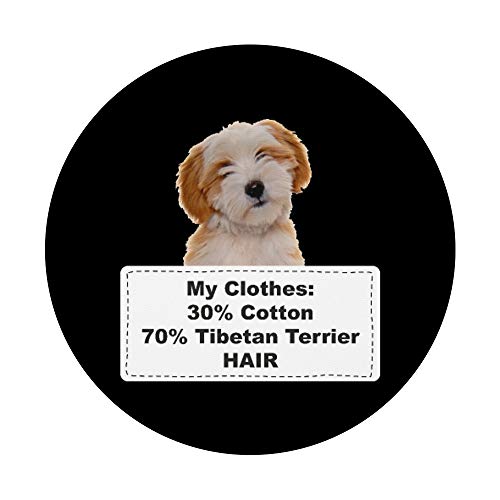 Funny Shedding Dog Tibetan terrier PopSockets PopGrip: Agarre intercambiable para Teléfonos y Tabletas