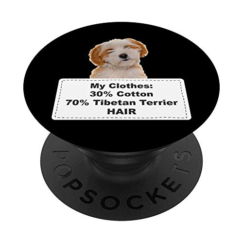 Funny Shedding Dog Tibetan terrier PopSockets PopGrip: Agarre intercambiable para Teléfonos y Tabletas