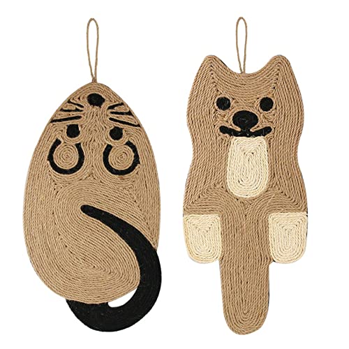 FURU Alfombrilla rascador para Gatos Sisal Natural Antideslizante EVA Gatito Colgando Rasguño Alfombra Almohadilla para rascar el Piso del Gato Alfombra Protectora Sofá Alfombrilla para rascar Gatos