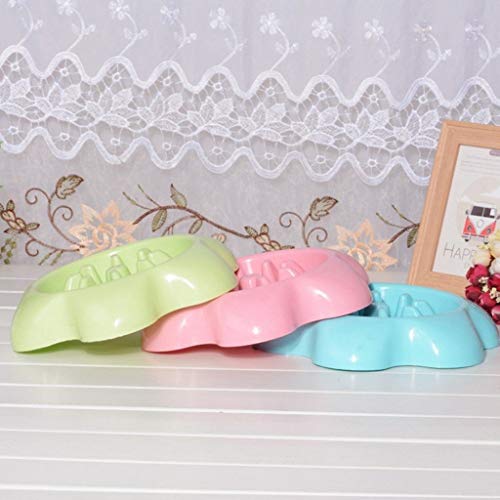 FURUIWUFENG Comedero automático para Perros y Gatos Bandeja de Comida Lenta Adecuada para pequeños tazones para Perros y Mascotas. Cuenco dispensador de Comida para Perros (Color : Pink)