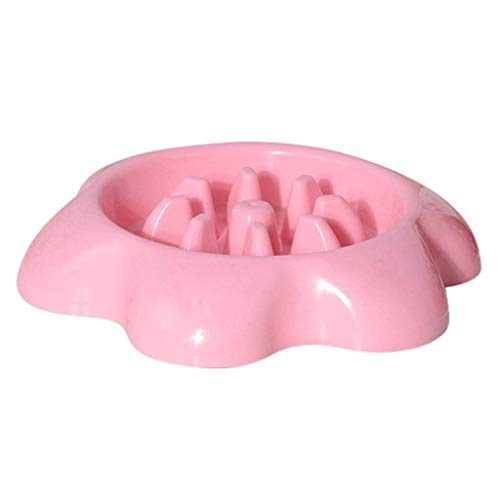 FURUIWUFENG Comedero automático para Perros y Gatos Bandeja de Comida Lenta Adecuada para pequeños tazones para Perros y Mascotas. Cuenco dispensador de Comida para Perros (Color : Pink)