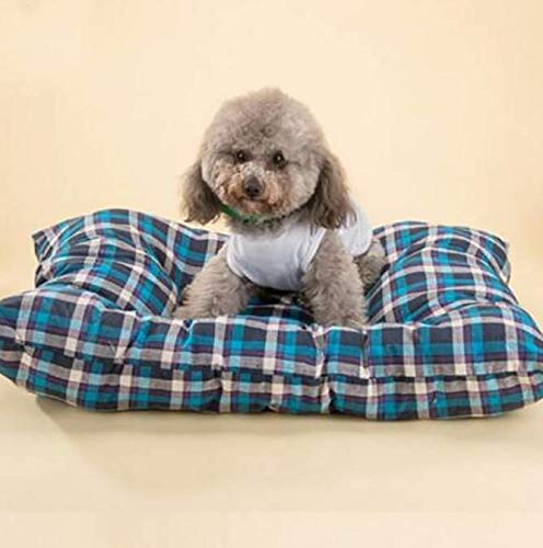 FVNJHL Engrosamiento de celosía de algodón Perro Gato Estera casa Doble Cara Animal extraíble Lavable Mascota Gato Aire Acondicionado Cama 52 * 44 cm