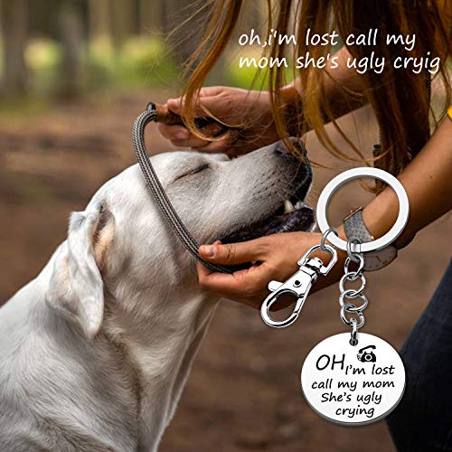 G-Ahora Etiquetas de identificación para perros, gatos o perros, de acero inoxidable, extremadamente duraderas (Call My Mom KR)