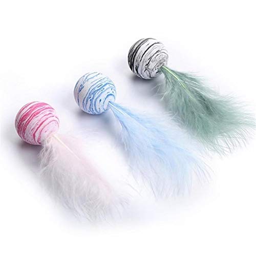Gadgets juguetes Juguetes for mascotas - gato de juguete bola de la estrella Plus pluma EVA material ligero de espuma de pelota de juguete Suministros diversión interactiva de juguete de felpa palillo