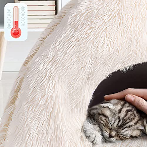 Galatée Cama De Cueva para Gatos, Cama Plegable Portátil para Mascotas, Iglú De Felpa Suave y Acogedor para Gatos, Cama De Tienda para Gatos con Cojín Lavable Extraíble(Verde Claro)