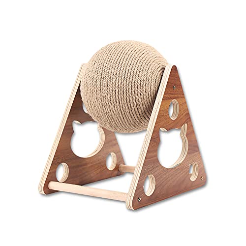 Galatée Juguete para Gatos, Juguete para Mascotas con Bola De Sisal Natural, Rascador De Garras De Gato para Gatos De Interior, Poste De Escalada para Gatitos para Descansar y Jugar（L）
