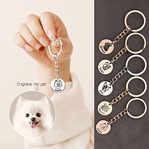 GAR Llavero personalizado con foto grabada de perro Animal, regalos conmemorativos para mascotas para mujeres, el mejor regalo para Amiga, regalo para novio