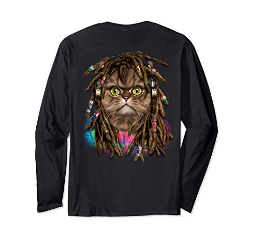 Gato atigrado con pelo reggae rastas Manga Larga