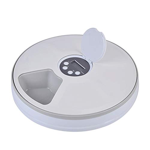 Gato Comedero Suministros alimentador automático de Mascotas alimentador de sincronización del Gato del Perro eléctrico dispensador de Alimentos Secos for Mascotas Cuenco Comedero (Color : White)