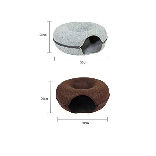 Gato Nido, Fieltro Suministros Juguete Túnel, Semicerrado Lavable Casa Animal Doméstico, Forma Túnel Buñuelo, Extraíble con Cremallera, Juego Interior Aire Libre, Cuatro Estaciones,A