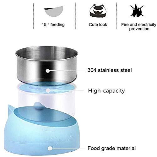 Gato Perro Bowl Acero Inoxidable Proteger La Columna Cervical 15 Grados Oblicuos Boca Alimentación Platos Antideslizante Gato Alimentos Agua Bowl-verde, 800ml, China