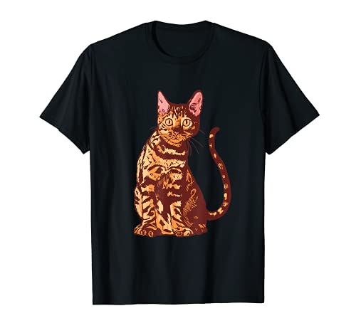 Gatos de Bengala Savannah Accesorios dibujos animados Ropa Camiseta
