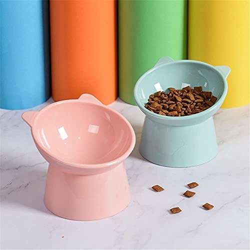 Gatos Dogs Bowl 45 Grados Tildado Alimentación Contenedor Antideslizante Base Mascota Alimentador de Agua Safeaguard Cuello Pet Port por Puppy GATTE Utensils (Color : C)
