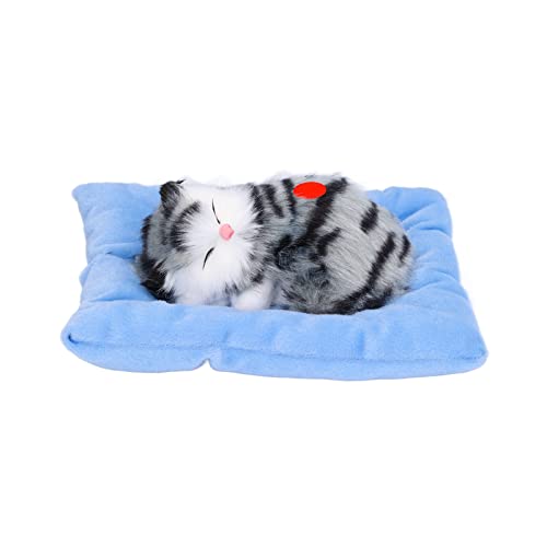 Gatos Falsos, Juguete de Felpa para Gatos Durmientes, Simulación Interactiva, Relajante, Realista con Carbón Activo para la Decoración del Hogar(Gato Gris carbón Activado)