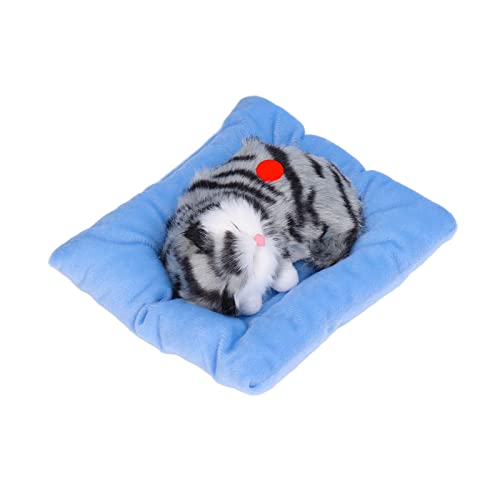 Gatos Falsos, Juguete de Felpa para Gatos Durmientes, Simulación Interactiva, Relajante, Realista con Carbón Activo para la Decoración del Hogar(Gato Gris carbón Activado)