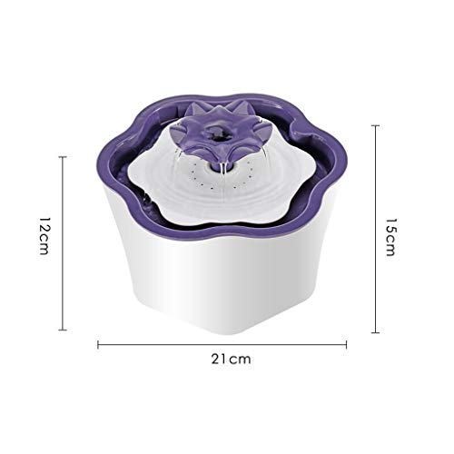 Gatos Fuentes Gato Dispensador de agua de circulación automática oxígeno activo de bebida cuenca del gato del perro del alimentador Suministros 3 modos fuente de agua potable ( Color : Purple )