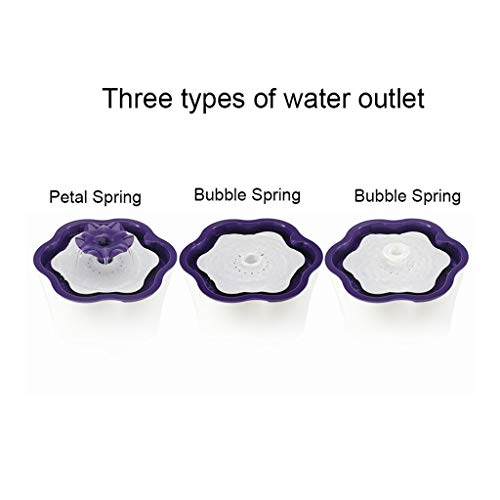 Gatos Fuentes Gato Dispensador de agua de circulación automática oxígeno activo de bebida cuenca del gato del perro del alimentador Suministros 3 modos fuente de agua potable ( Color : Purple )