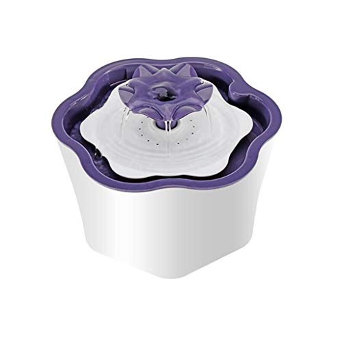 Gatos Fuentes Gato Dispensador de agua de circulación automática oxígeno activo de bebida cuenca del gato del perro del alimentador Suministros 3 modos fuente de agua potable ( Color : Purple )