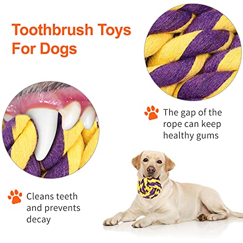G.C 6 Pack Juguetes perros Grandes Resistentes, Juguet de Cuerda para Perros Indestructible, Cepillo de Dientes para Cachorros de Perro Pequeños Medianos, Interactivo Mascotas Masticar Juego
